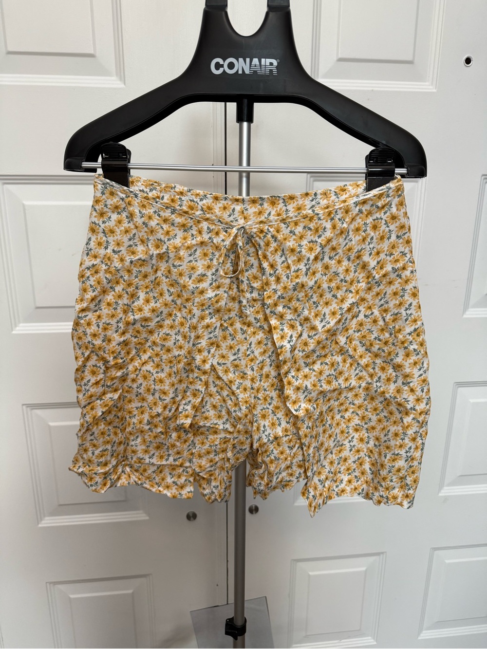 Express Yellow Floral High Waist Shorts